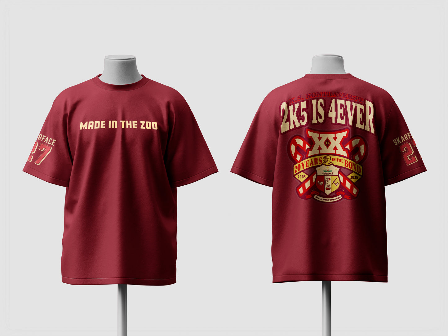 20 year Oversized Tee (not cropped) - Name Number